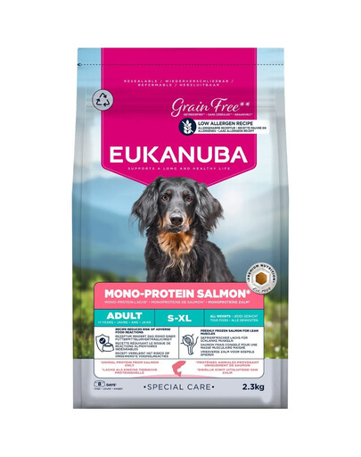 EUKANUBA Special Care Adult Mono-Protein Salmon 2,3 kg krmivo pro dospělé psy, bohaté na čerstvě zmraženého lososa