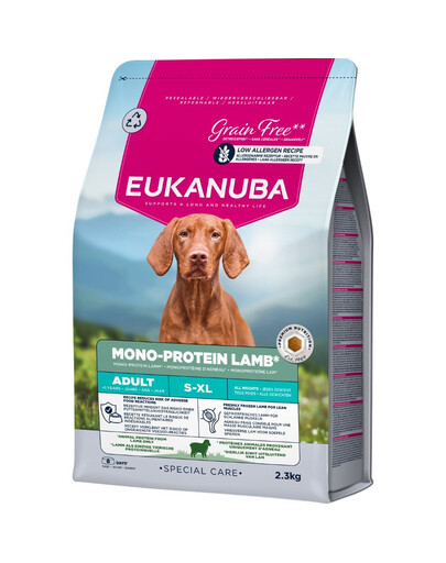 EUKANUBA Special Care Adult Mono-Protein Lamb 2,3 kg sucha karma dla dorosłych psów, bogata w świeżo mrożoną jagnięcinę