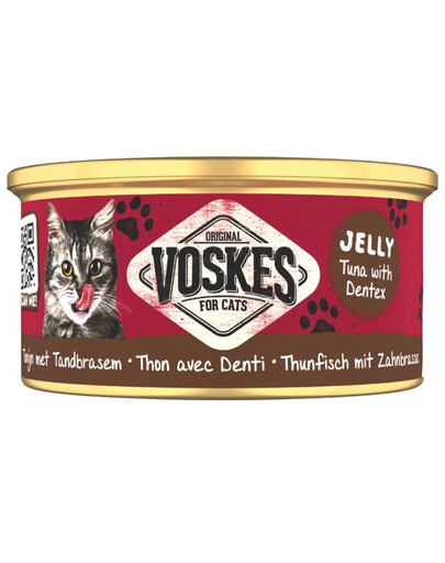 VOSKES Jelly Tuna with Dentex 85 g tuňák s dentexem v želé, doplňkové krmivo pro kočky