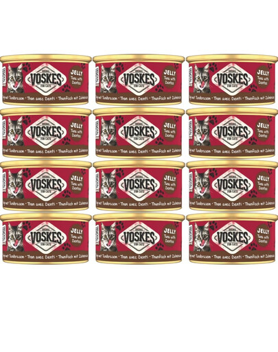 VOSKES Jelly Tuna with Dentex 12x85 g 100%Tuňák se zubáčem v želé, doplňkové krmivo pro kočky