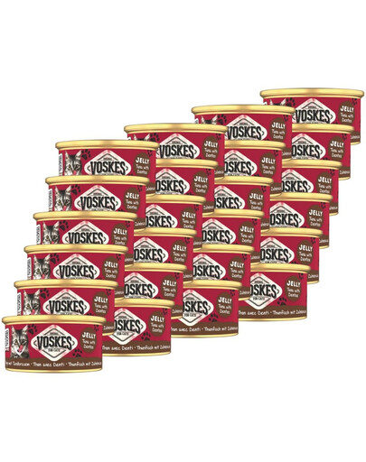 VOSKES Jelly Tuna with Dentex 24x85 g 100% tuňák s dentexem v želé, doplňkové krmivo pro kočky