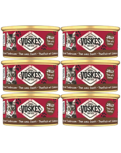 VOSKES Jelly Tuna with Dentex 6x85 g 100% tuňák s dentexem v želé, doplňkové krmivo pro kočky