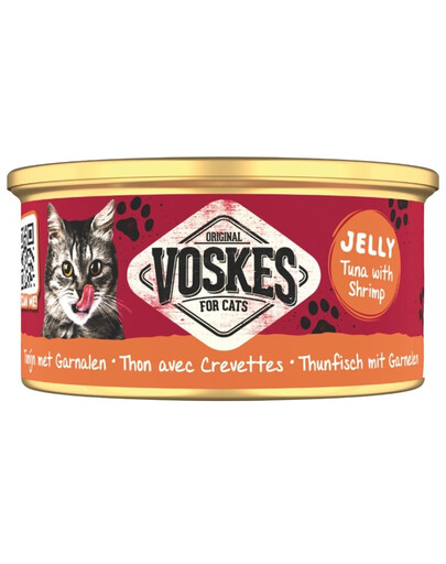 VOSKES Jelly Tuna with Shrimp 85 g tuňák s krevetou v želé, doplňkové krmivo pro kočky