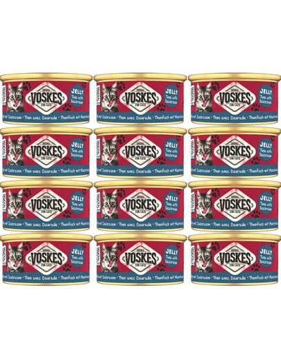 VOSKES Jelly Tuna with Seabream 12x85 g 100% tuňák s rybou doradou v želé, doplňkové krmivo pro kočky
