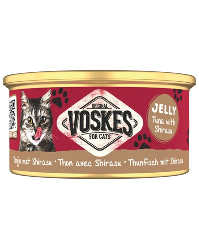 VOSKES Jelly Tuna with Shirasu 85 g tuňák se sardinkou v želé, doplňkové krmivo pro kočky