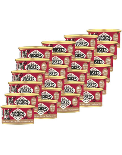 VOSKES Jelly Tuna with Shirasu 24x85 g tuňák s ančovičkami v želé, doplňkové krmivo pro kočky