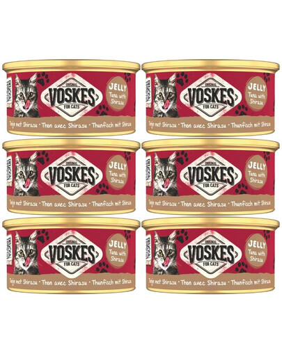 VOSKES Jelly Tuna with Shirasu 6x85 g 100 % tuňák s ančovičkami v želé, doplňkové krmivo pro kočky