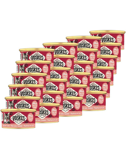VOSKES Jelly Tuna with Salmon 24x85 g 100% tuňák s lososem v želé, doplňkové krmivo pro kočky