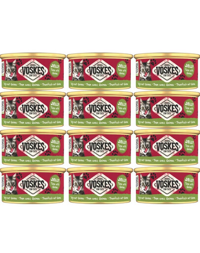 VOSKES Jelly Tuna with Quinoa 12x85 g 100% tuňák s quinoou v želé, doplňkové krmivo pro kočky