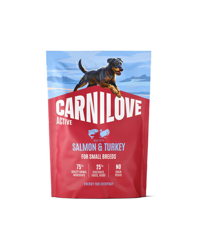 CARNILOVE Active Dog Salmon & Turkey Adult Small Breeds 1,5 kg losos a krůta, pro dospělé psy malých plemen