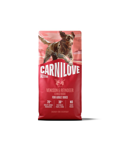 CARNILOVE Active Dog Venison and Reindeer Adult 12 kg zvěřina, sob a divočák, pro dospělé psy