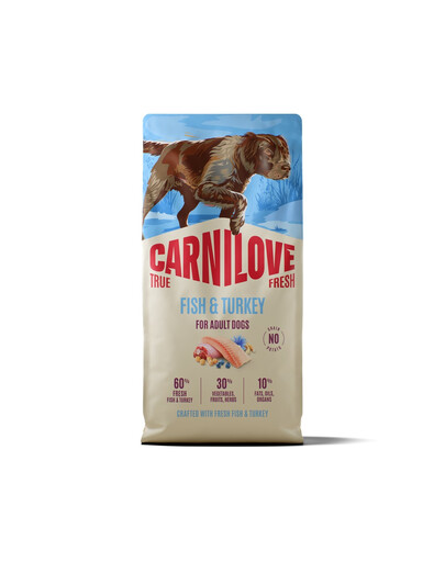 CARNILOVE True Fresh Dog Fish and Turkey Adult 12 kg granule čerstvá ryba a krůta pro dospělé psy