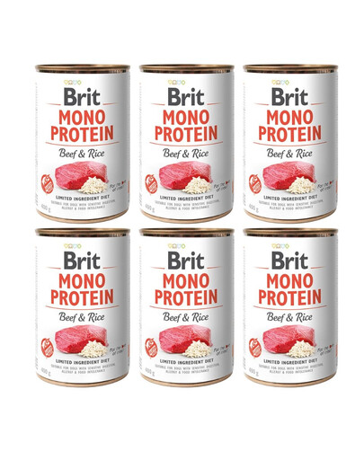 BRIT Mono Protein Beef & Rice 6x400 g monoproteinové krmivo hovězí s rýží