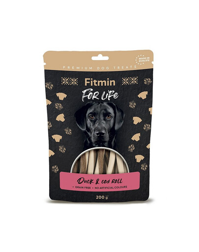 FITMIN For Life Duck&Cod roll 200 g pásky s kachnou a treskou pamlsek pro psa
