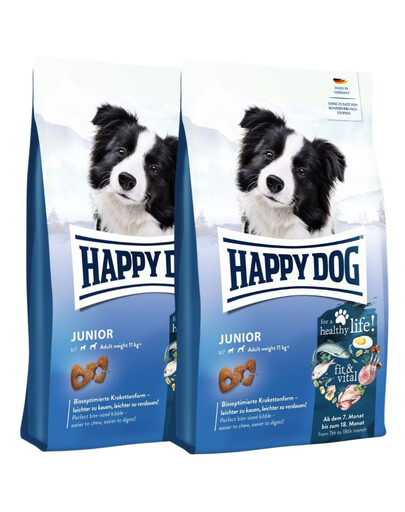 HAPPY DOG Fit and Vital Junior 2x4 kg granule pro štěňata