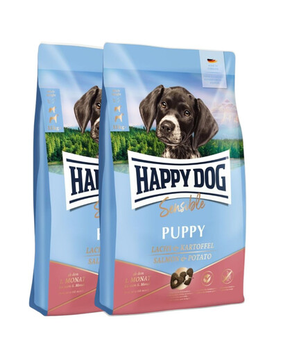 HAPPY DOG Sensible Puppy Losos a brambory 2x4 kg granule pro štěňata