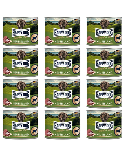 HAPPY DOG Sensible Pure Novozélandské jehněčí 12x200 g mokré krmivo pro psy