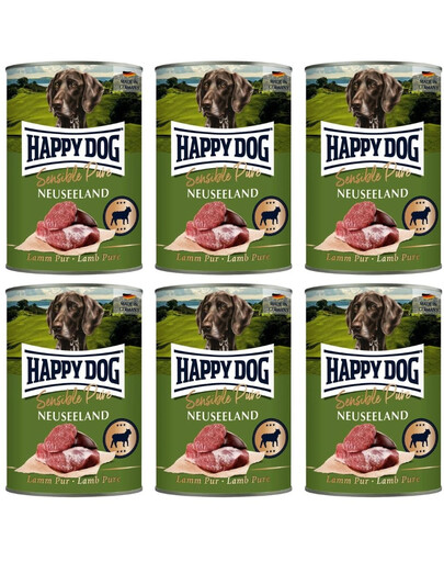 HAPPY DOG Sensible Pure Novozélandské jehněčí 6x400 g mokré krmivo pro psy
