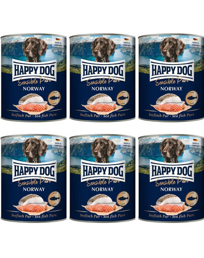 HAPPY DOG Sensible Norway Fish 6x800 g mokré krmivo pro psy