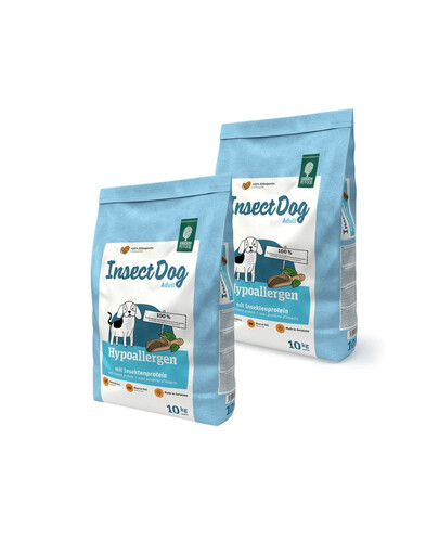 GREEN PETFOOD InsectDog Hypoallergen 2x10 kg bezobilné, hypoalergenní krmivo pro psy