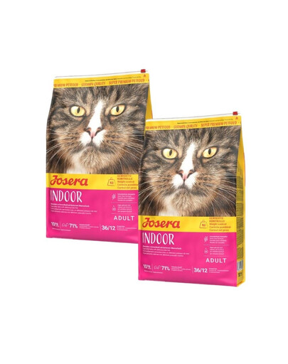 JOSERA Indoor 2x10 kg bezobilné krmivo pro kastrované kočky