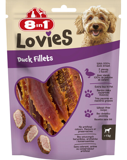 8IN1 Lovies Duck Fillets 80g pamlsek pro psa filety z kachny