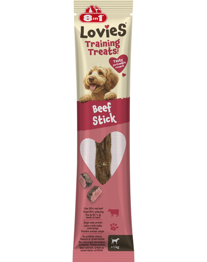 8IN1 Lovies Training Treats Beef Stick 15g tréninková pochoutka pro psa hovězí klobásky