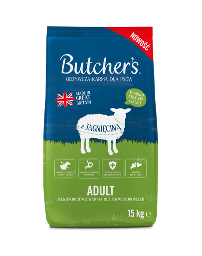 Butcher's Original granule pro psy s jehněčím, 15 kg