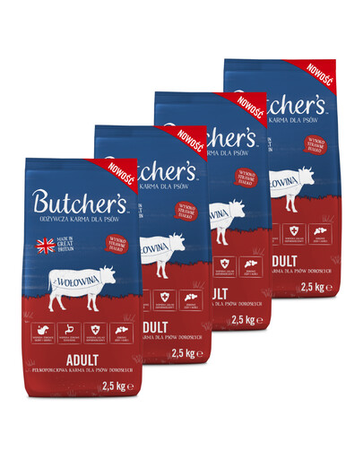BUTCHER'S Original granule pro psy s hovězím 4 x 2,5 kg