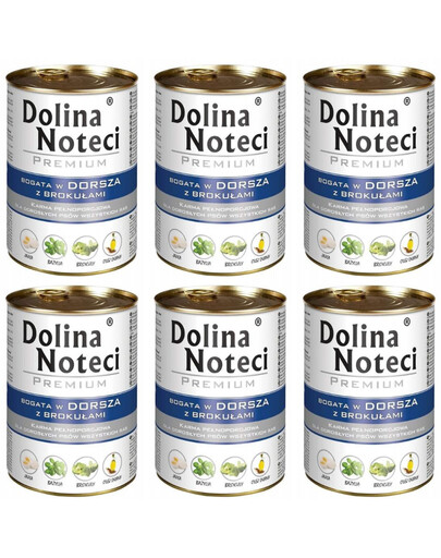 DOLINA NOTECI Premium Bohaté na tresku s brokolicí 6x400g pro dospělé psy