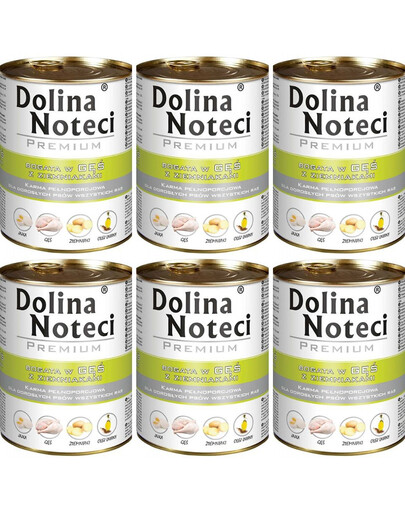 DOLINA NOTECI Premium konzerva pro psy s husím masem a bramborami 6x400g