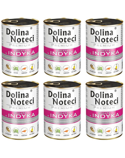 DOLINA NOTECI Premium konzervy pro dospělé psy s krůtím masem 6x400g