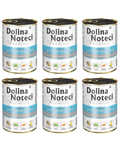 DOLINA NOTECI Premium konzervy pro dospělé psy s jehněčím masem 6x 400g