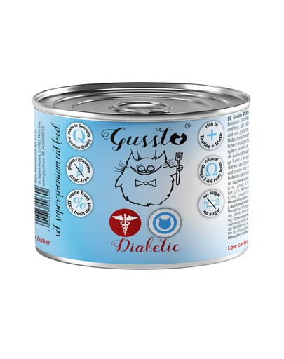 GUSSTO Vet Diabetic 200 g konzerva pro kočky trpící cukrovkou