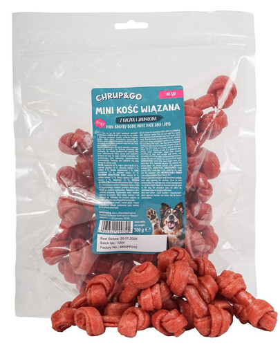 CHRUP&GO Mini kost s kachnou a jehněčím 500g pamlsek pro psy