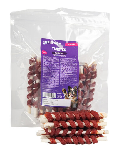 CHRUP&GO Twister s jehněčím 500 g pamlsek pro psa