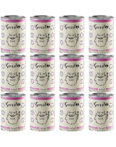 GUSSTO Cat Fresh Goat mokré krmivo pro kočky s kozím masem 12x400g