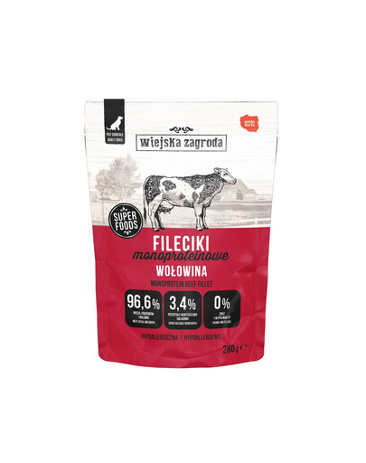 WIEJSKA ZAGRODA Monoproteinové filé Hovězí 280 g mokré krmivo pro psy