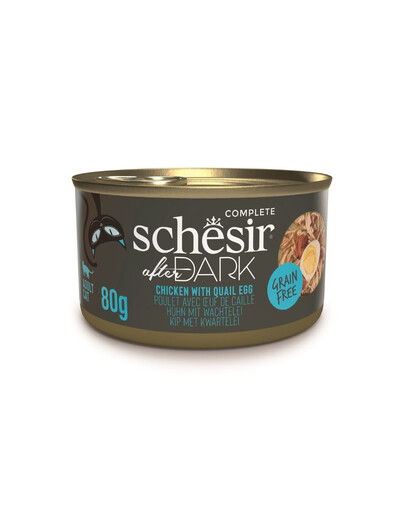 SCHESIR After Dark Kuřecí v bujónu s křepelčími vejci 80 g mokré krmivo pro kočky