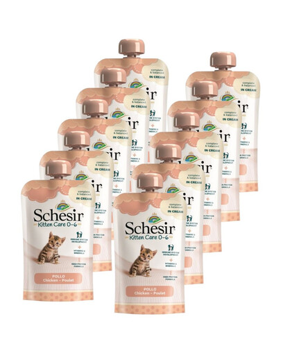 SCHESIR Kitten Care kuřecí pasta 10x150 g mokré krmivo pro koťata