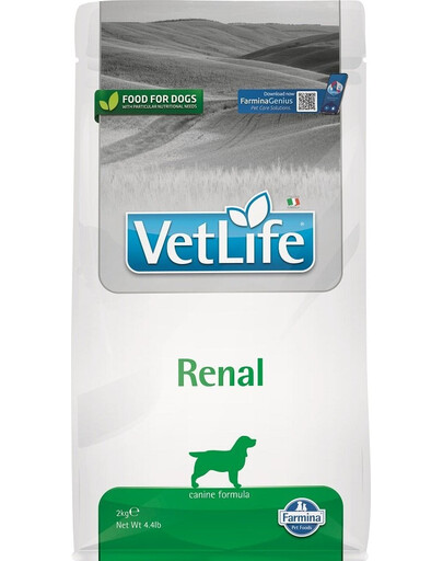 Krmivo FARMINA Vet Life Renal Dog 2 kg pro psy s onemocněním ledvin + krmivo FARMINA Vet Life Dental Treat Renal Medium/Maxi 100 g (7 ks) ZDARMA!