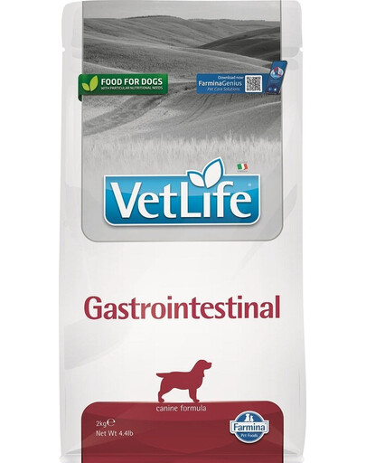 FARMINA Vet Life Gastrointestinal Dog 2 kg krmivo pro psy s trávicími problémy + FARMINA Vet Life Dental Treat Gastrointestinal Medium/Maxi 100 g (7 ks) ZDARMA!