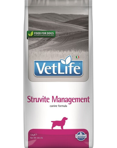 Krmivo FARMINA Vet Life Struvite Management 12 kg pro psy s onemocněním močových cest + krmivo FARMINA Vet Life Dental Treat Struvite Mini 60 g (7 ks) ZDARMA!