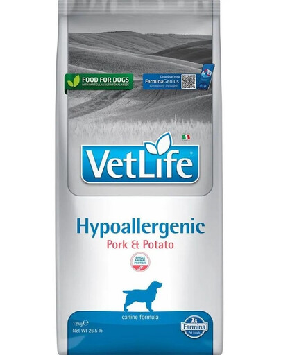FARMINA Vet Life Hypoallergenic Pork Brambory pro dospělé psy 12 kg + 3 x FARMINA Vet Life Dental Pack Hypoallergenic Pork Medium/Maxi 100 g (7 ks) ZDARMA!