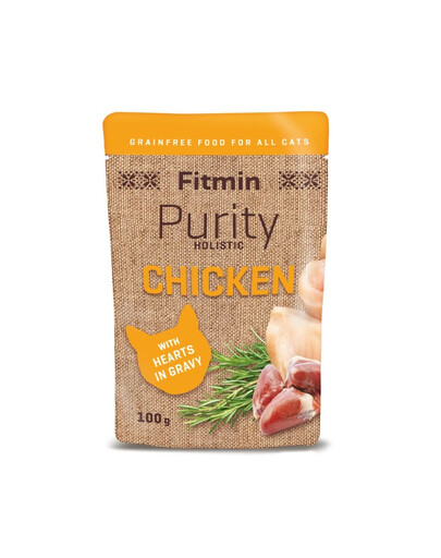 FITMIN Purity Cat Chicken 100 g krmivo s kuřecím masem a srdíčky pro kočky