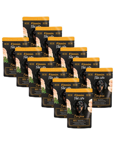 FITMIN For Life Dog Adult Chicken 12x85 g kuře s bylinkami v omáčce