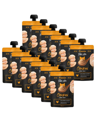 FITMIN For Life Cat Cream Sauce Chicken 12x100 g krémové sáčky s kuřecím masem pro kočky