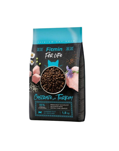 FITMIN For Life Cat Castrate Turkey 1,8 kg krmivo s krůtím masem pro kastrované kočky