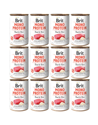 BRIT Mono Protein Beef & Rice 12x400 g monoproteinové krmivo hovězí s rýží