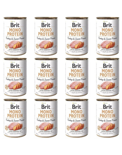BRIT Mono Protein Turkey & Sweet Potato 12x400 g monoproteinové krmivo s krůtou a batáty